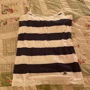 Blue and white tank. Size large